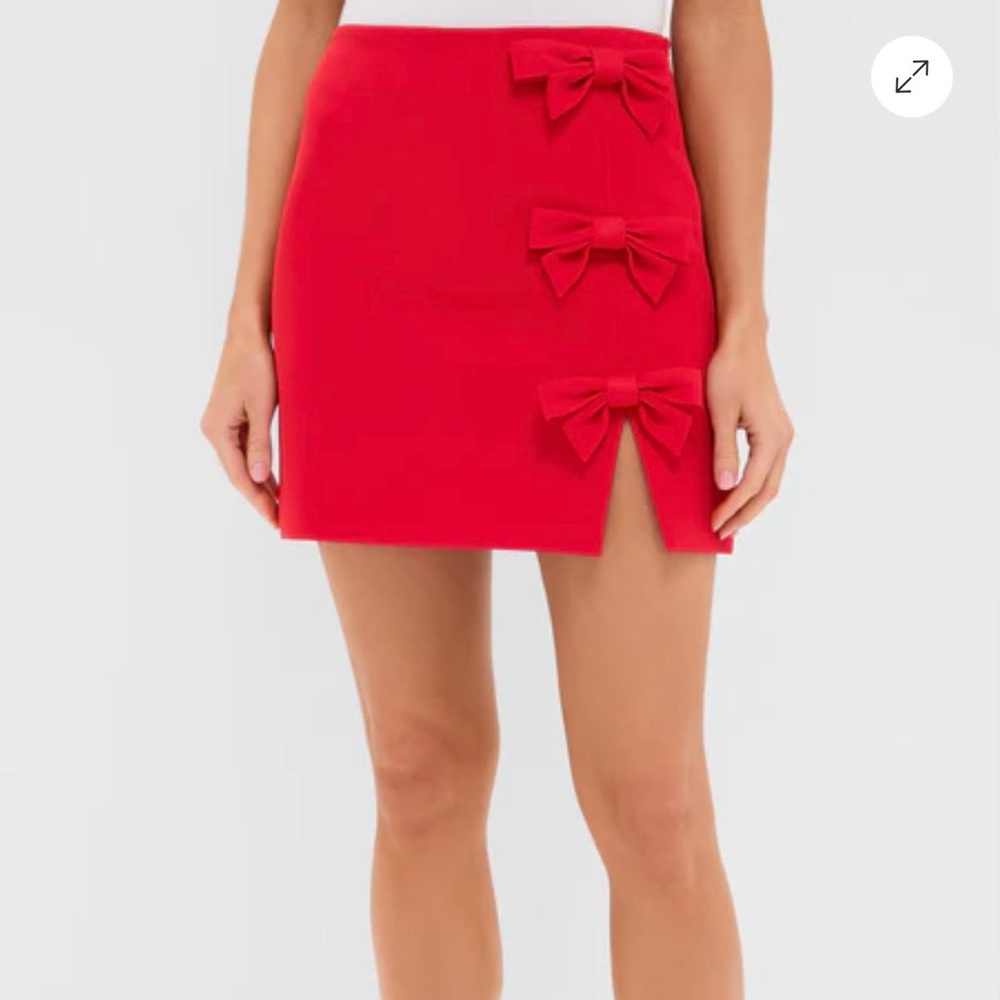 Tuckernuck Red Mini Skirt with Bow Details